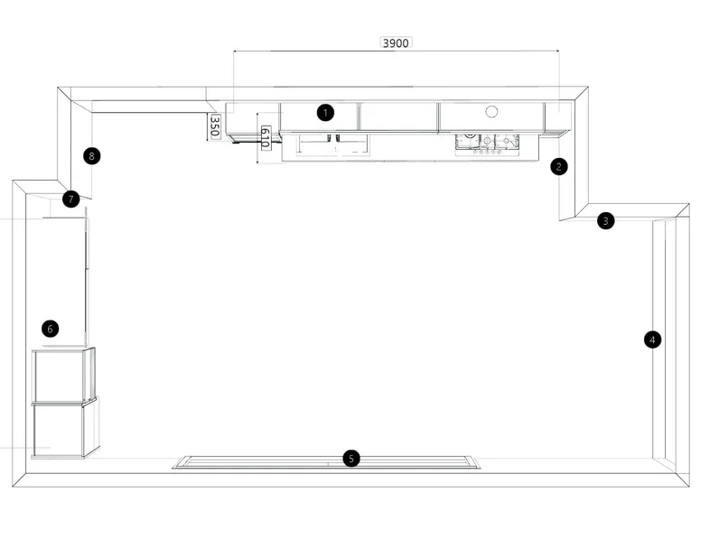 Cucina a prezzo ribassato lineare moderna Immagina neck cannettata Lube cucine