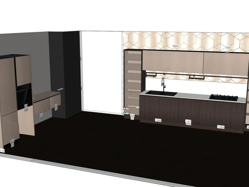 Cucina a prezzo ribassato lineare moderna Immagina neck cannettata Lube cucine