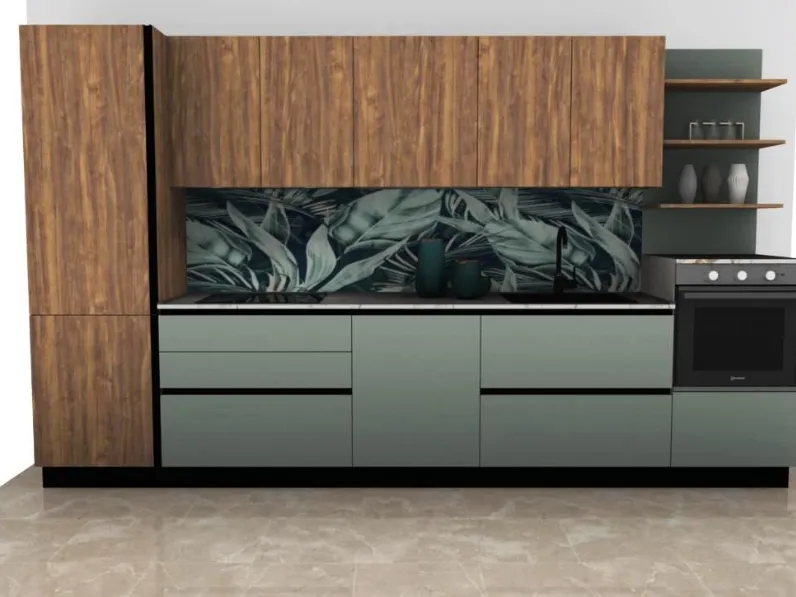 Cucina lineare in laminato opaco altri colori Kaya lineare a prezzo ribassato
