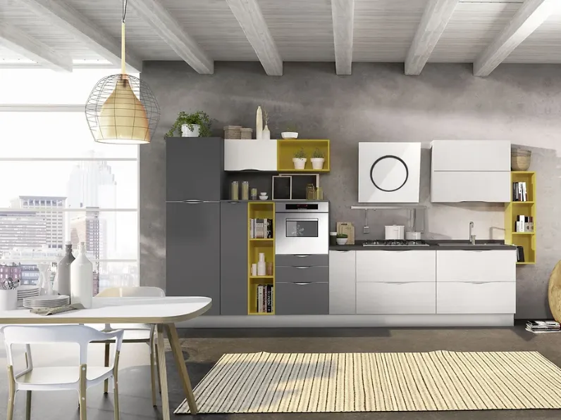 Cucina moderna lineare Onda Ala in offerta con altri colori disponibili.