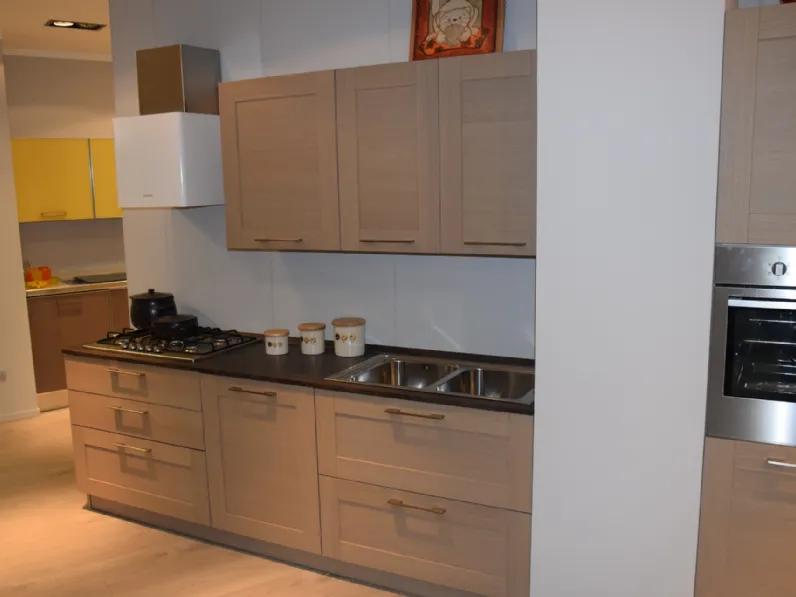 Cucina lineare in legno altri colori Open a prezzo scontato