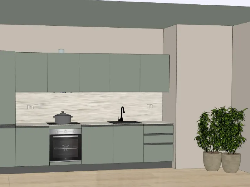 Cucina altri colori moderna lineare Promo infinity 360 gres Gicinque in Offerta Outlet