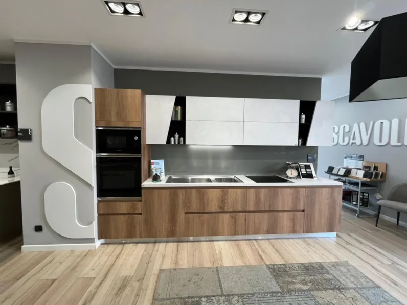 Cucina Scavolini moderna lineare altri colori in laminato materico Motus