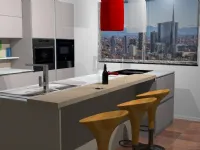 Cucina grigia moderna ad isola Mk18 Antares in Offerta Outlet