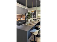 Cucina antracite design con isola Infinity Stosa in Offerta Outlet