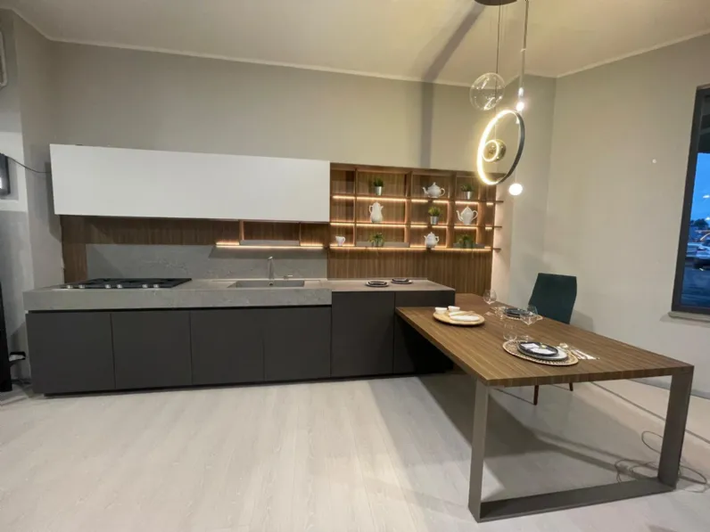 Cucina antracite design con penisola Sign Ernestomeda in Offerta Outlet