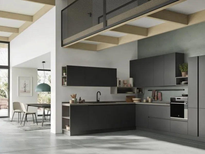 Cucina ad angolo in laminato opaco a prezzo ribassato 35%