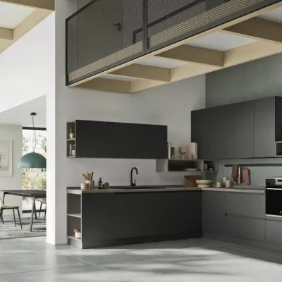 Cucina antracite moderna ad angolo Cucina mod.sky angolare con gola brunita in promo-sconto del 35% Ar-tre a soli 7780