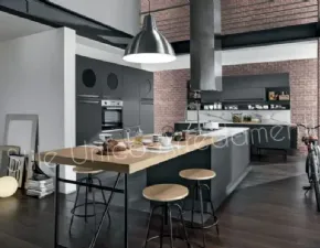 Cucina antracite moderna ad isola Brooklyn Colombini casa in Offerta Outlet