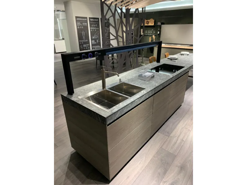 Cucina antracite moderna ad isola Genius loci Valcucine