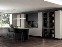 Cucina con isola in legno antracite Nezha black a prezzo scontato