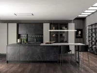 Cucina con isola in legno antracite Nezha black a prezzo scontato