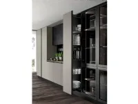 Cucina con isola in legno antracite Nezha black a prezzo scontato