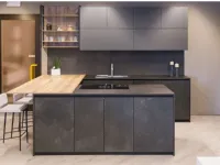 Cucina antracite moderna ad isola Time alluminio Gentili cucine in Offerta Outlet