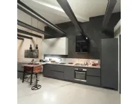 Cucina antracite moderna con penisola Evolution Scavolini