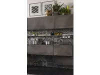 Cucina antracite moderna con penisola Ocean  grey moderna  in Offerta Outlet