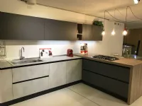 Cucina antracite moderna con penisola Plana kal Arredo3