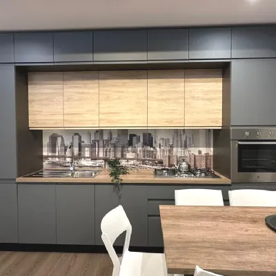 Cucina antracite moderna lineare Kelly Net cucine in Offerta Outlet