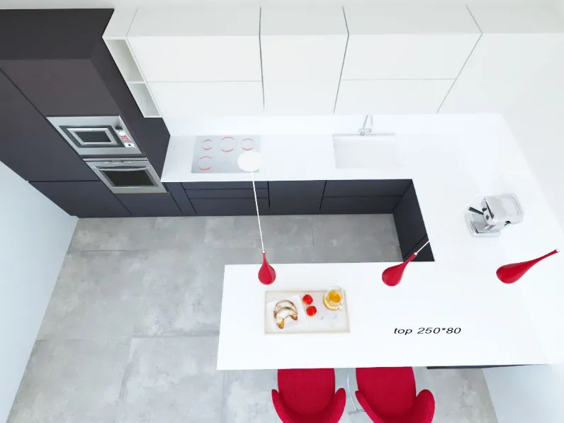 Cucina antracite moderna lineare Sp22 Astra scontata