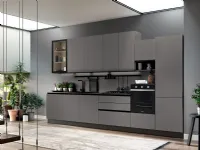 Cucina Ar-due moderna lineare grigia in laminato opaco Easy promo