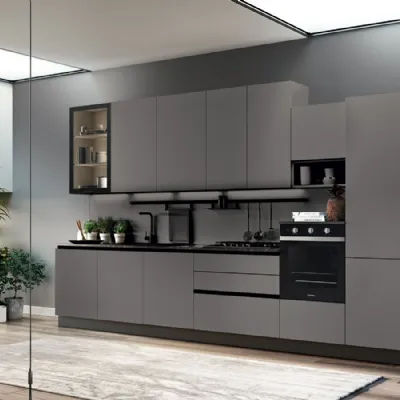 Cucina Easy promo moderna grigio lineare Ar-due scontata 35%