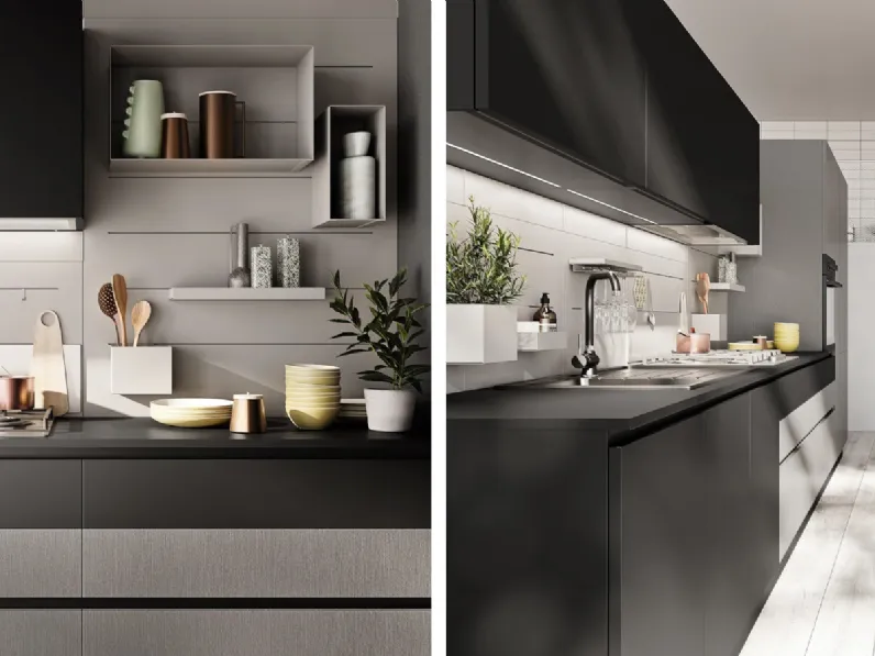 Cucina altri colori design lineare Q01 Ar-due in Offerta Outlet
