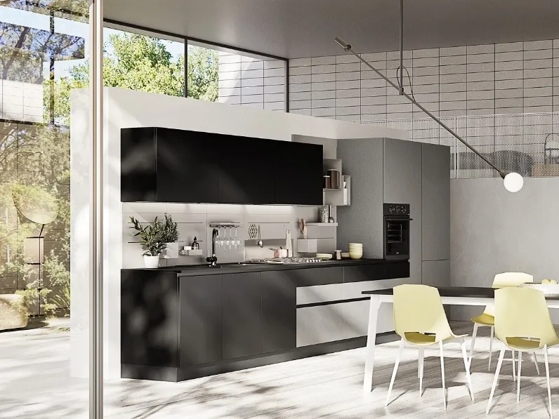 Cucina altri colori design lineare Q01 Ar-due in Offerta Outlet