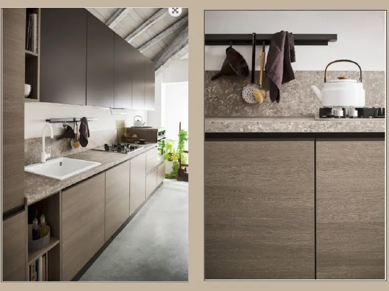 Cucina a PREZZI OUTLET in laminato materico Ar-tre -29%