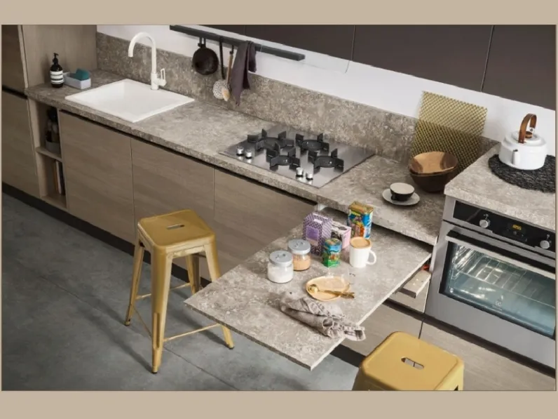 Cucina a PREZZI OUTLET in laminato materico Ar-tre -29%