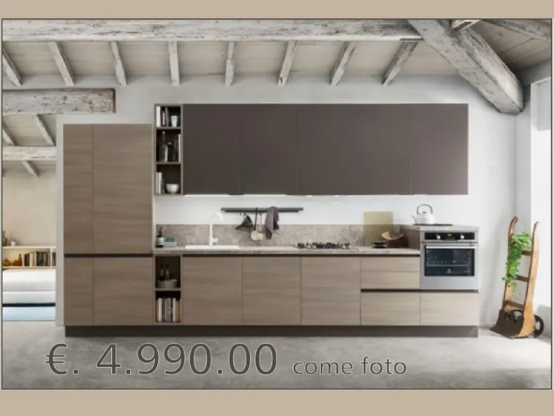 Cucina a PREZZI OUTLET in laminato materico Ar-tre -29%