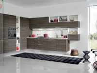 Cucina Aran cucine moderna ad angolo larice in laminato materico Cucina mod.eva in laminato larice grigio ad angolo scontata del 30%