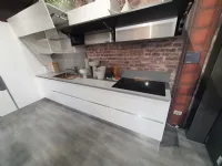 Cucina Aran design ad angolo bianca in laccato opaco Erika
