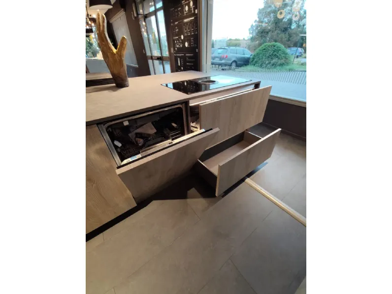 Cucina a PREZZI OUTLET in laminato materico Aran -70%