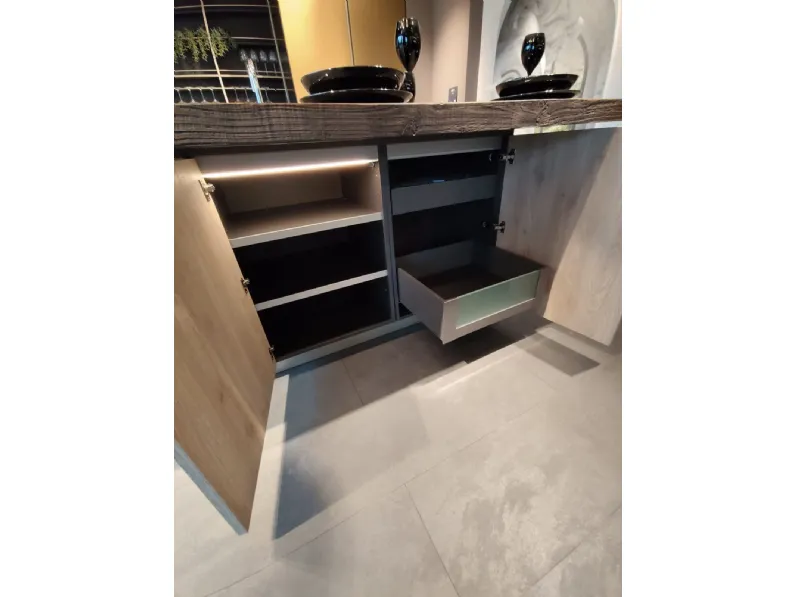 Cucina a PREZZI OUTLET in laminato materico Aran -70%