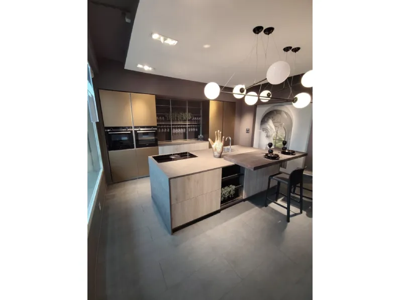 Cucina a PREZZI OUTLET in laminato materico Aran -70%