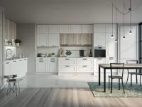 Cucina Prima cucine classica lineare arancione in legno Maya composizione 01