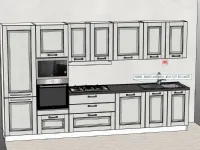 Cucina Prima cucine classica lineare arancione in legno Maya composizione 01