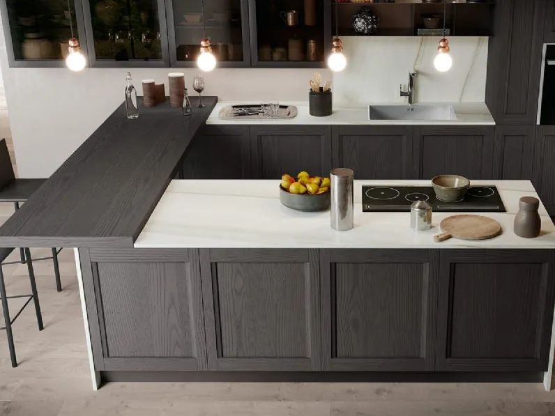Cucina con isola in legno a prezzo scontato 35%
