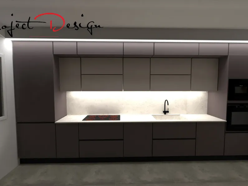 Cucina grigia moderna lineare Arredo 3  Arredo3 in Offerta Outlet