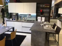 Cucina con penisola in laminato materico bianca Cloe a prezzo scontato