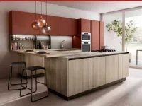 Cucina con isola in laminato materico a prezzo scontato 40%