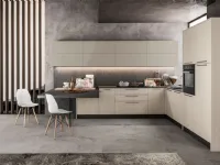 Cucina Round 3 moderna rovere chiaro Arredo3 con penisola scontata 34%