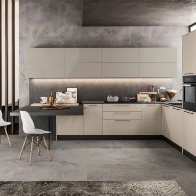 Cucina con penisola in laminato materico a prezzo scontato 34%