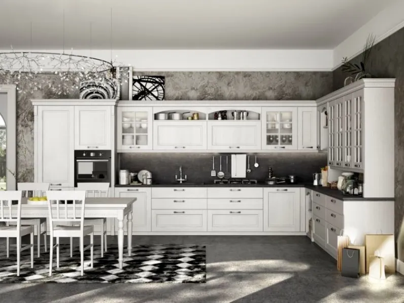 Cucina bianca country ad angolo Virginia Arredo3 a soli 16816 Euro