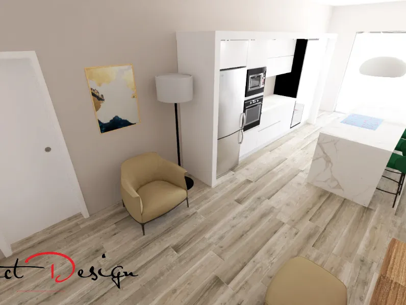 Cucina bianca design con isola Kali  Arredo3 in offerta