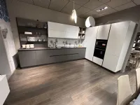 Cucina ad angolo in laminato opaco grigia Kali a prezzo scontato
