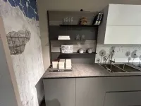 Cucina ad angolo in laminato opaco grigia Kali a prezzo scontato