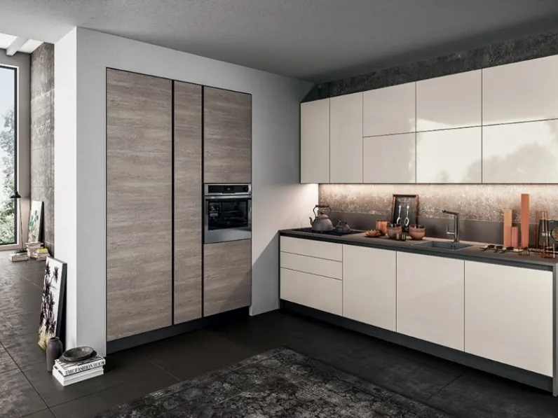 Cucina bianca moderna lineare Arredo3 Cloe a soli 3739