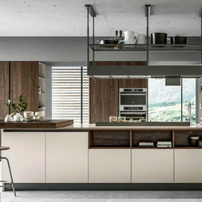 Cucina rovere moro moderna ad isola Arredo3 Round 3 a soli 16500