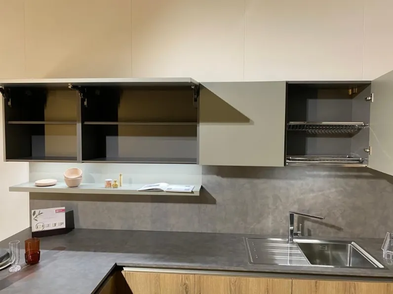 Cucina Arredo3 moderna con penisola altri colori in laminato materico Kali